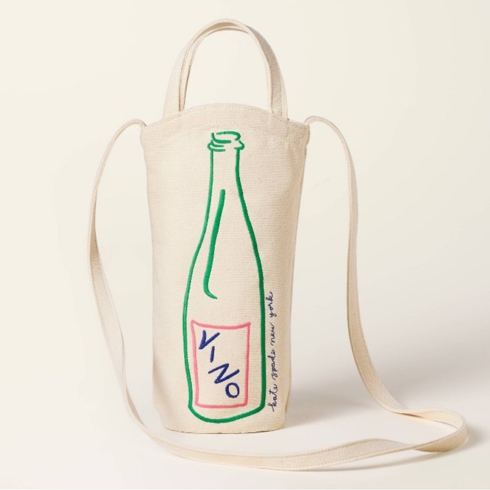 Wine Embroidered Canvas Tote Bag - kate spade new york xTarget Natural